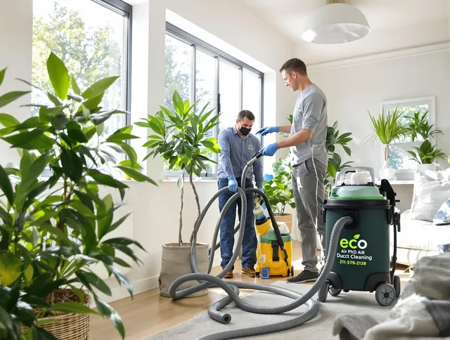 Winthrop Air Duct Cleaning technician performing eco-friendly duct cleaning using sustainable methods in Winthrop